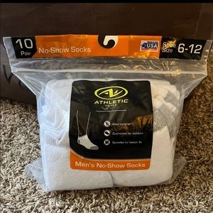 Athletic Works Men's White No-Show Socks Size 6-12